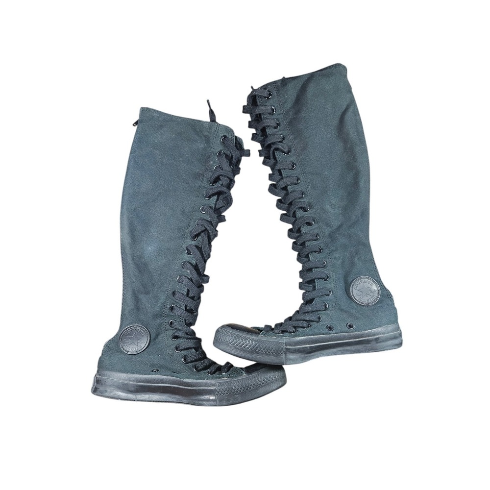 Converse Chuck Taylor All Star Knee High Shoes Women's 6 Black Zip Up #105383F